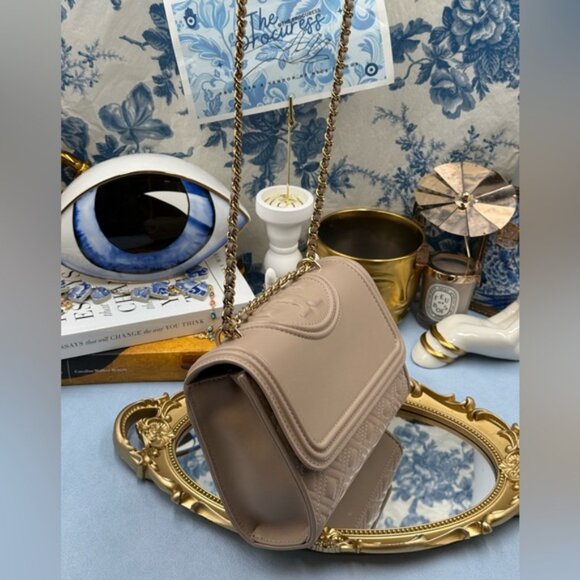 🆕 TORY BURCH 🧿 NWOT Fleming Small Convertible Shoulder Bag, Beige In Bedrock - Picture 4 of 14